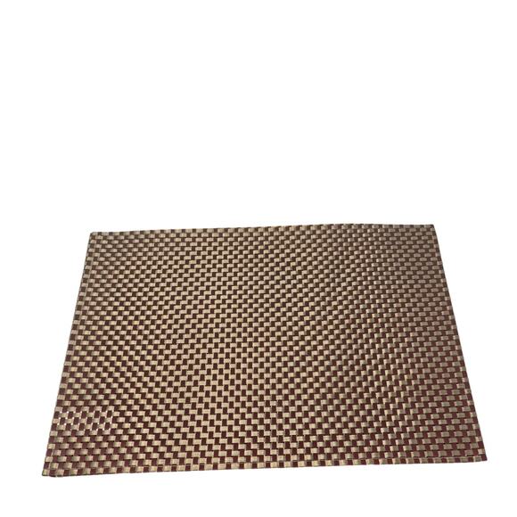 Pier 1 Imports Kitchen Table Burgundy & Gold Weaved Placemats 4 Placemats - Picture 1 of 4